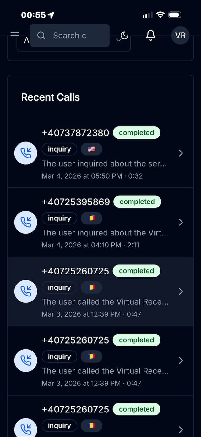 المكالمات الأخيرة